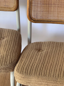 Set of 4 1970's Cantilever Cane Dining Chairs