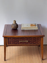 Load image into Gallery viewer, Mid Century Modern Walnut Basket Weave Table
