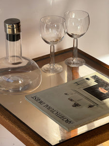 70’s Side Glass + Oak Cubed Table