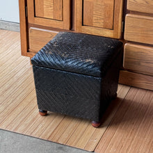 Load image into Gallery viewer, Small Vintage Wicker Ottoman