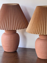 Load image into Gallery viewer, Vintage 1970's Studio Pottery Terracotta Table Lamp Pair