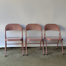 Load image into Gallery viewer, Vintage 1970&#39;s Pink Folding Chairs- Set of 3