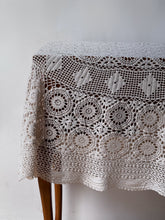 Load image into Gallery viewer, Vintage Hand Crotched Cotton Table Cloth