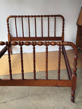 Load image into Gallery viewer, Antique Victorian Walnut Jenny Lind Style Spindle Bed Full Size
