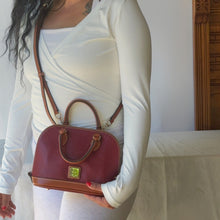 Load image into Gallery viewer, Vintage Pebble Grain Dooney &amp; Bourke Burgundy Mini Satchel Bag