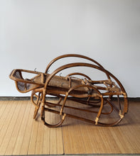 Load image into Gallery viewer, Vintage Rattan Chaise Reclining Lounger