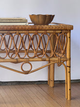 Load image into Gallery viewer, 1960’s Bamboo Rattan Coffee/ Side Table