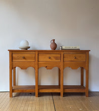 Load image into Gallery viewer, Vintage Pine Scalloped Console Table