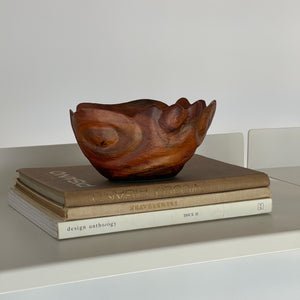 Handcrafted Vintage Wooden Sculpture Bowl