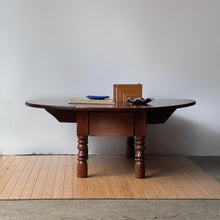 Load image into Gallery viewer, Vintage Handcrafted Wooden Drop Leaf Coffee Table with Drawer
