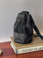 Load image into Gallery viewer, Vintage Black Leather Nicole Stevens Sling Bag
