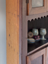 Load image into Gallery viewer, Vintage Rustic Scalloped Corner Hutch