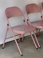 Load image into Gallery viewer, Vintage 1970&#39;s Pink Folding Chairs- Set of 3