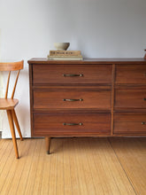 Load image into Gallery viewer, Vintage MCM Lowboy Dresser w/ Mirror