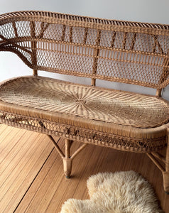 1970's Wicker Loveseat Sofa