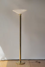Load image into Gallery viewer, Vintage MCM Brass Torchiere Floor Lamp
