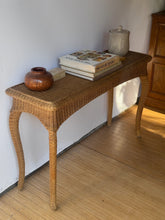 Load image into Gallery viewer, Vintage Wicker Console Table