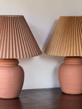 Load image into Gallery viewer, Vintage 1970's Studio Pottery Terracotta Table Lamp Pair