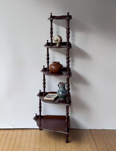 Load image into Gallery viewer, Antique Tiered Corner Spindle Shelf