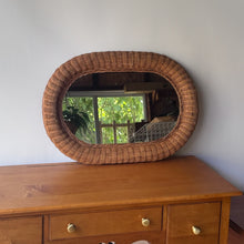 Load image into Gallery viewer, 1970's Wicker Mirror