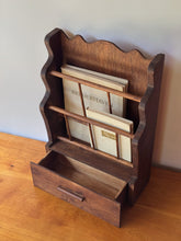 Load image into Gallery viewer, Primitive Wooden Tabletop Rack w/ Drawer
