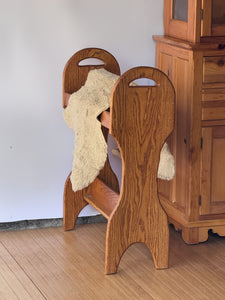 Vintage Oak Blanket Stand