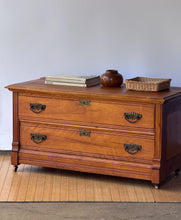 Load image into Gallery viewer, Antique Victorian Two Drawer Dresser Chest on Wheels