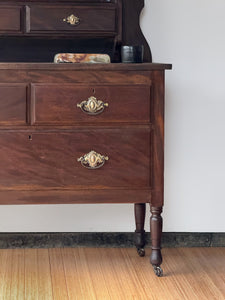 Antique Early American Tiger Oak Vanity Dresser