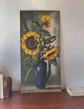 Load image into Gallery viewer, Vintage MCM Impressionist Sunflower Still Life Print Th. Lehner