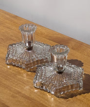 Load image into Gallery viewer, Pair of Antique Crystal Cut Candle Holders