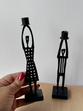 Load image into Gallery viewer, Vintage Bengt &amp; Lotta Scandinavian Candleholders Black Iron