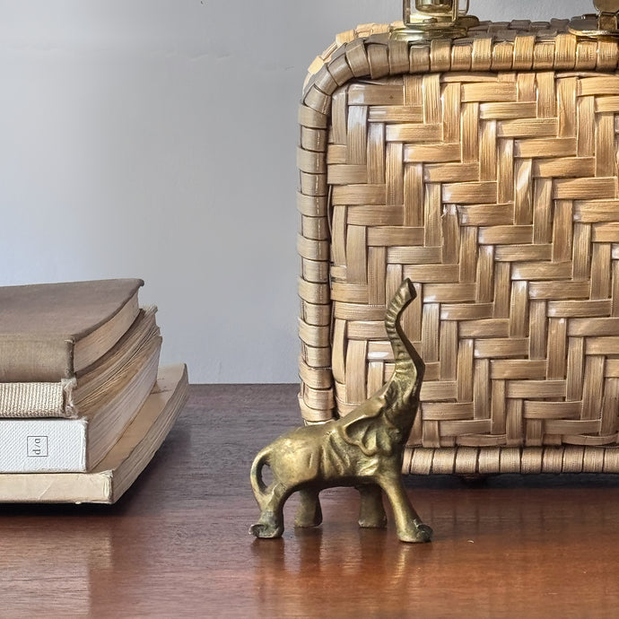 Vintage Tiny Brass Elephant