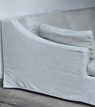 Load image into Gallery viewer, L Shaped Linen and Down Two Piece Sectional Slipcovered Sofa