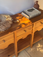 Load image into Gallery viewer, Vintage Pine Scalloped Console Table