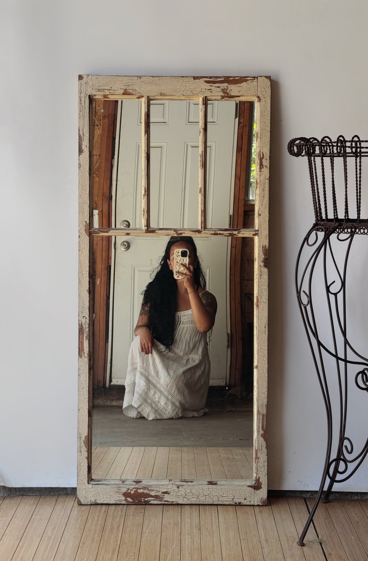 Primitive Distressed Hanging Mirror