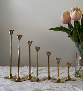 Vintage Deadstock Box of 7 Brass Candle Tapers