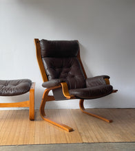 Load image into Gallery viewer, Vintage 1960’s Danish Leather Chair and Ottoman