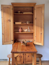 Load image into Gallery viewer, Vintage Reclaimed Pine Hide a Table “Cowboy Kitchen”