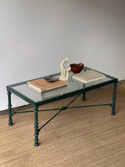 Verdigris Lacquered Wrought Iron Coffee Table