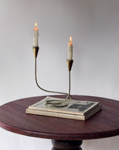 Load image into Gallery viewer, Cursive Gold Tone Candelabra