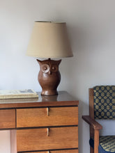 Load image into Gallery viewer, Vintage MCM Wooden Owl Lamp