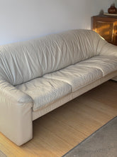 Load image into Gallery viewer, Vintage Post Modern Beige Leather Sofa
