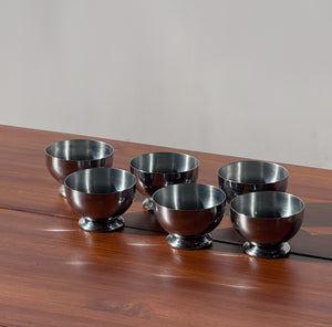 Set of 6 Vintage Silver Ice Cream Cups