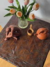 Load image into Gallery viewer, Vintage Handcrafted Tooled Wooden End Table