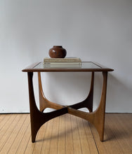 Load image into Gallery viewer, Adrian Pearsall for Lane Mid Century Walnut &amp; Glass Sculptural Side End Table