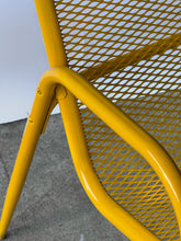 Load image into Gallery viewer, MCM Mustard Yellow Metal Outdoor Bench