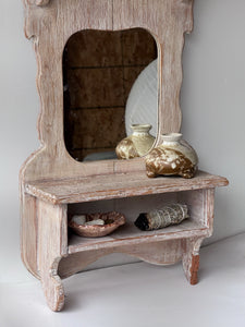 Vintage Wall Mirror with Shelf