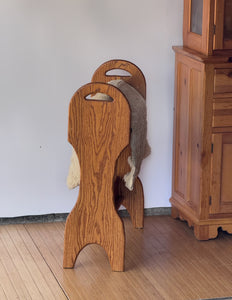 Vintage Oak Blanket Stand
