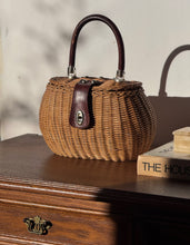 Load image into Gallery viewer, Vintage Wicker Leather Handbag