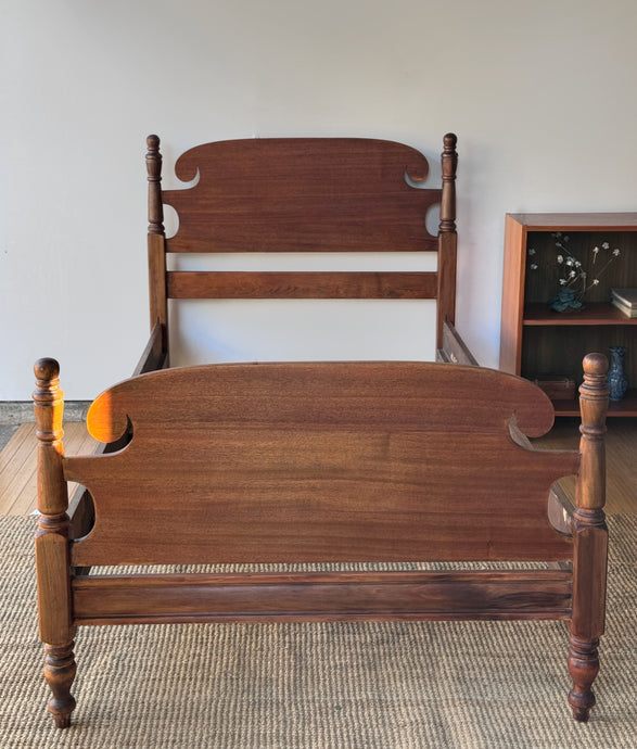 Antique Twin Sized Bed Frame Solid Wood